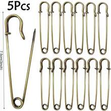 5-20pcs Large Size Garment Safety Pins, Heavy Duty Quilting Pins, Gold/Silver Decorative Pins, Suitable For Canvas, Wool Clothing Crafts And DIY Jewelry Crafts - Multicolor - View 13