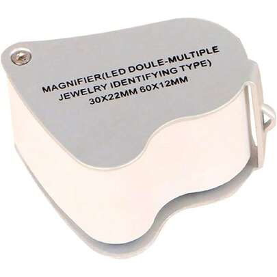 Lupa PDE Ojos con Luces LED Tamaño de Bolsillo Portátil 30X/60X Lupa Iluminada para Personas Mayores Joyeros Coleccionistas Doctores,36981587