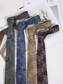 1pc Men's Fashion Versatile Cashew Pattern Necktie, Suitable For Shirts, Banquets, Business, Commuting, Parties - Multicolor - View 1