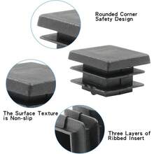 Black Plastic Plugs For 3/4 Inch Square Tubing, Fence And Chair Leg End Caps, 30 Pcs - 1 - View 4