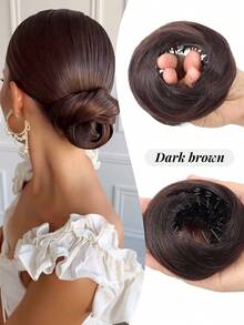 Synthetic Hair Bun With Circle Elastic Clips Straight Donut Updo Hair Wig Bird's Nest Shaped Retractable Hairpieces 4 Inch Stretchable Elegant Women's Magic Bun Maker High Temperature Fiber Suitable For All Hair Types Firm Fit Design Easily Create Stylish Black Bun Maker - Multicolor - View 16