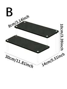1pc Black Acrylic Multi-Tier Perfume Display Stand, Multifunctional Storage & Organization Rack. Room Decor, Cosmetics Storage.,Makeup Bag,Travel Essential - Black - View 10