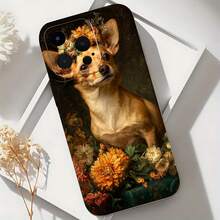 2026 nueva funda de teléfono esmerilada, funda de teléfono con impresión de arte floral de chihuahua para  17 15 Pro Max,  17 14,  17 13,  17 12, protector de teléfono  Galaxy S23 S22 S21, regalo de funda de teléfono para pareja, regalo de vacaciones para novio y novia - Azul Klein - Ver 6