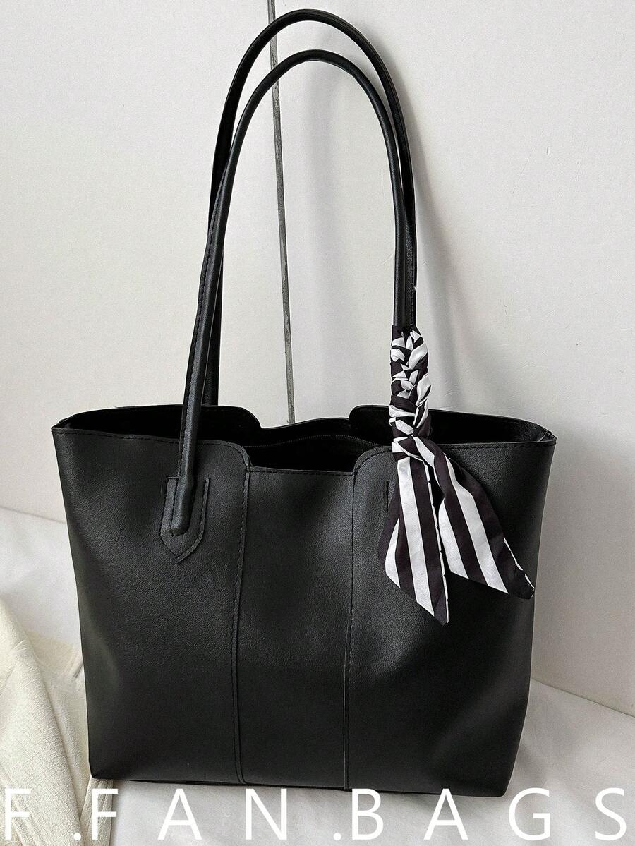 女士时尚多功能手提包，女士手提包，包包，优雅女士手提包，时尚女士手提包，大容量手提包 - 黑色 - 查看 1