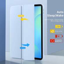 Tương thích với ốp lưng iPad A16, ốp bảo vệ máy tính bảng gấp ba, ốp máy tính bảng thông minh, chức năng ngủ/thức thông minh, bảo vệ toàn diện khỏi rơi vỡ, ốp lưng iPad thế hệ thứ 10, ốp lưng iPad, tương thích với iPad thế hệ thứ 9 10.2", iPad thế hệ thứ 8 10.2", tương thích với ốp lưng iPad Air 11, iPad Air 11 (M3), iPad Air 11 (M2), iPad Pro 11, tương thích với ốp lưng máy tính bảng Tab M11, tương thích với Redmi Pad 2 11", dành cho iPad/Tab/Redmi/ - Màu xanh nhạt - Xem 5