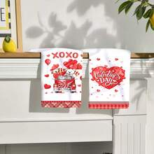 2/4 Pcs Valentine's Day Themed Printed Dish Towels, Ideal For Valentine's Day Gifts, Decorations, Super Absorbent Microfiber Modern Towels For Cooking, Baking, Washing Dishes, Cleaning, Hand Towels, Tea Towels, Soft And Highly Absorbent, Kitchen Decor, Gifts For Neighbors, Moms, Birthdays, Housewarming For Friends, Kitchen Essentials, Daily Necessities - Multicolor - View 8