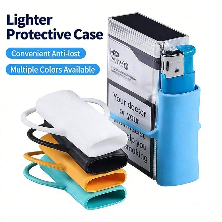 1pc Color Silicone Portable Lighter Case, Lighter Case With Storage Function, Suitable For Smoking Accessories - Multicolor - View 1