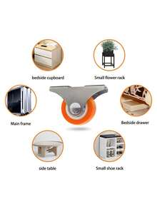 4/8/10pcs Drawer Wheels Rubber Directional PP Wheels Small Casters Kick Plate Cabinet Dedicated Wheels Micro Casters Mini Sliding Wheels