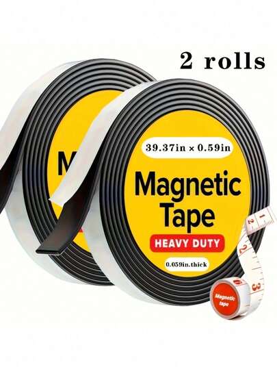 High Strength Magnetic Tape - Easy To Cut And Stick On Refrigerators, Whiteboards, Etc., Comes With High Adhesive Rubber Strip, Quality Home Decor Accessory | Durable Rubber Magnetic Sticker, Magnetic Tape