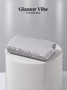 Lightweight, Business Casual Rhinestone Decor Bucket Bag Mini Drawstring Design, Clear Bag Faux Pearl Bag Evening Bag, Dinner Bag Glamorous, Elegant, Exquisite, Quiet Luxury Rhinestone For Party Girl, Woman Wedding Items, Perfectly Matching With Graduation Dress, Prom Dresses, Perfectly Matching With Bridal Party, Best Choice Elegant Bag For Bridal Shower - Silver - View 8