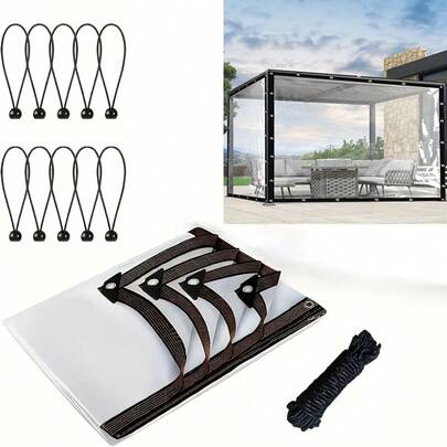 Clear Tarp - Heavy Duty Waterproof 6.6x9.8ft Clear Plastic Tarp With Grommets Transparent Vinyl Tarps Outdoor Garden Rainproof Tarpaulin For Greenhouse Plant Patio Roofs Porch