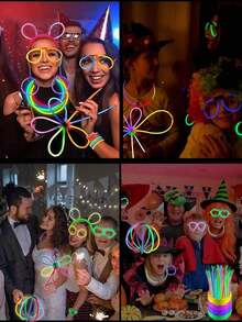 50/100 8-Inch Party Glow Stick Set, Ultra-Bright Glow Sticks That Can Glow In The Dark For 9 To 13 Hours Continuously. You Can Also DIY Bracelets, Party Glasses, Necklaces, Earrings, Balls, Etc. - Colorful - View 6