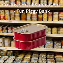 Hộp đựng đồ bằng kim loại hình lon thiếc có vòng kéo, ống tiết kiệm hình heo ngộ nghĩnh + hộp an toàn kín đáo để đựng trang sức, tiền bạc, thẻ, thuốc men, đồ dùng nhà bếp đa năng. - Nhiều màu - Xem 4