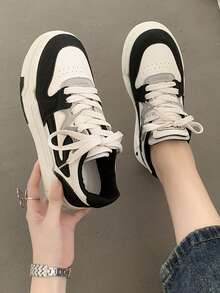 2025 Spring New Girl White Student Sneakers, Fashion Versatile Casual Sports Shoes, Ins - Black and White - View 7