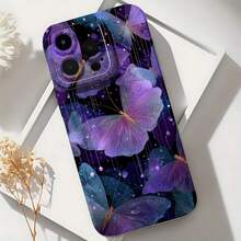 2026 nueva funda de teléfono esmerilada, funda de teléfono diseño de mariposa galaxia púrpura para iPhone 17 14 13 12 11 Pro Max y funda de protección para teléfono  Galaxy S23 S22 S21 S20 Plus, regalo de funda de pareja para novio y novia, regalo de vacaciones - Blanco antiguo - Ver 6
