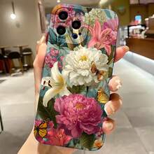 2026 nueva funda de teléfono esmerilada, funda de teléfono con estampado floral de mariposa para  17 14 Pro Max  17 13  17 12  17 11  Galaxy S23 S22 S21 S20 funda protectora para teléfono regalo de pareja para novio novia regalo de vacaciones - Blanco antiguo - Ver 4