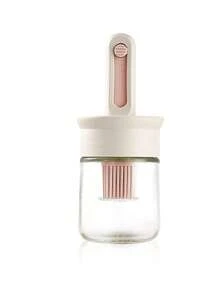 Pink & White Oil Brush Set, Includes Brush And Oil Container, Suitable For Baking, Cooking, Grilling, Camping, Picnic, Kitchen Accessories, Grilling Accessories, Ideal For Valentine's Day, Ramadan, Eid Al-Fitr - Multicolor - View 12