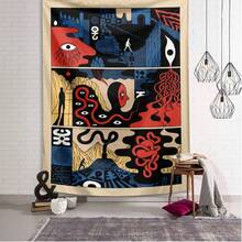 1pc Cosmic Vision Printed Tapestry, Polyester Tapestry, Wall Decor For Living Room, Bedroom, Office, Home Decor, Party Decor, Rectangular Printed Kitchen Wall Hanging Cloth With Drape, Comes With 3 Wall Nails And 2 Clips - Multicolor - View 3