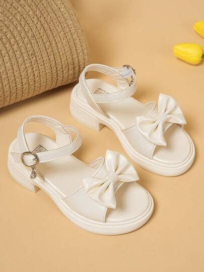 Girls Sandals 2026 New Summer Bowknot Princess Soft Bottom Non-Slip Medium & Large Kids Fashion Versatile Sandals