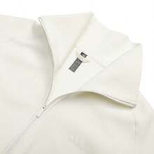 Adidas 女士运动衫，翻领套头衫，SFL HZ SWT，休闲运动日常时尚上衣，KH0207 - 漢玉白 - 查看 3