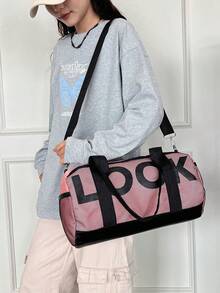 Large Capacity Lightweight Travel Sports Gym Bag, Luggage Backpack, Yoga Bag, Short Trip Bag, Fashionable Cylindrical Gym Bag - Multicolor - View 6