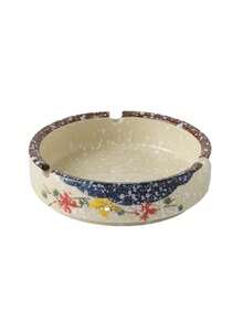 Ceramic Ashtray With Lid, Ink Painting Ashtray, Round Ashtray With Anti-Ash Design, Thick And Easy To Clean, Japanese Mid-To-High-End Ashtray, Retro Tea Room Ashtray, Creative Ashtray, Suitable For Home Living Room, Hotel Restaurant And Tea Room