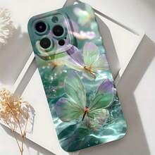 2026 nueva funda de teléfono esmerilada, funda de teléfono con diseño de patrón de mariposa y reflejo de agua para  17 15 Pro Max,  17 14 Pro,  17 13, funda de protección para teléfono  Galaxy S23 S22 S21, regalo de funda de pareja para novio y novia, presente de vacaciones - Azul Klein - Ver 6