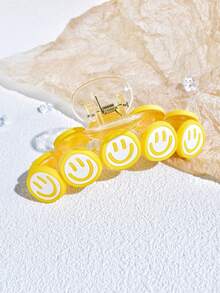 1pc Colorful Smiling Face Hair Claw Clip, Suitable For Girls, Dopamine Colorful Hair Claw, Daily Wear - Multicolor - View 8