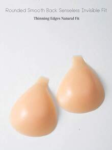 1 Pair Invisible Lift Bra, Women Lift Invisible Bra, Strapless Backless Bra, Suitable For Large Bust, Reusable With Nipple Covers, Strapless Lift Bra, Backless Invisible Bra, Seamless Bra - Apricot - View 4