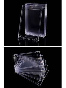 10pcs Acrylic Magnetic Card Display Boxes - Super Protective 35-Point Trading Card Holder, Suitable For Baseball, Football, Sports Cards - Gold, Scratch-Resistant, Easy Assembly Storage Solution, Football Card Holder, Graded Card Holder, Magnets, Game Card Box, LPS Figurine, Acrylic Card Box - Multicolor - View 3