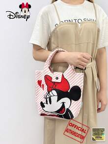 卡通米妮图案按扣臂包，时尚手提购物袋，适合日常搭配、派对、节日、送给女朋友的礼物 - 彩色 - 查看 8
