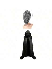 2pcs (Mask + Cape) Scary Skeleton Latex Mask, Masquerade Party, COSPLAY, Haunted House, Role Play - Multicolor - View 9
