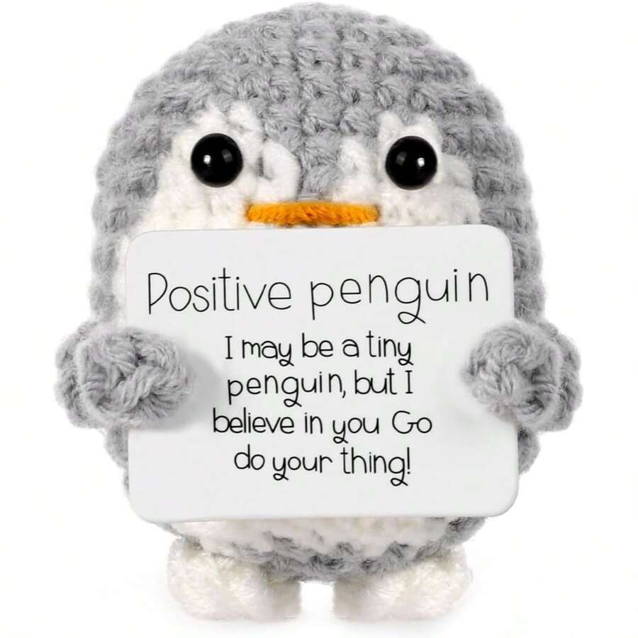 1个迷你可爱正能量钩织企鹅 - 鼓舞人心、可爱又充满正能量的礼物，钩织玩偶套装，可爱装饰玩偶，情人节礼物，复活节礼物，适合派对装饰，生日和毕业礼物，钩织植物，营造正能量氛围，桌面配件，家居装饰，生日和节日励志礼物，派对装饰，手工企鹅模板，送给朋友、姐妹和女儿的生日礼物。 - 彩色 - 查看 1