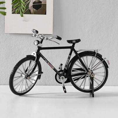 Micro Alloy Bicycle Series: Bookshelf Decor, Metal Art, Home Decor, Desktop Decor, Finger Bicycle Decorations, Home Living Room Bar, Coffee Decor (Black)