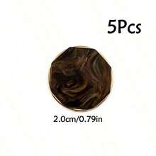 5pcs Elegant Octagonal Metal Buttons, With Aurora Color Plating And Vintage Style Metal Base, Available In 3 Colors, Versatile Styling, Exquisite Texture And Fashionable Vibe. Sizes: 15/21/25mm, Ideal Decorative Buttons For Jackets, Sweaters, Shirts, Suits, Dresses And Other Garments. - Multicolor - View 17