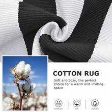 IOHOUZE Black White Striped Rug -3x5 Front Door Mats Outdoor,Washable Rug For Front Porch Decor,Spring Summer Welcome Mats Outdoor Indoor, Doormat For Farmhouse/Entryway/Home Entrance,One-Size,BlackWhiteStripe3x5Rectangular - 黑白條紋3x5矩形 - 查看 7