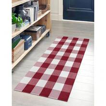 IOHOUZE Christmas Buffalo Plaid Rug 2x4.3 Ft Outdoor Indoor Doormat Red White Check Washable Area Rug Woven Cotton Checkered Front Porch Mat Christmas Decor For Front Door Entryway Home Entrance,One-Size,RedandWhite2x44inchRectangular - 紅白相間 2x44 吋長方形 - 查看 3