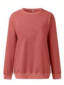 Plush Brushed Fleece Sweatshirt For Women - Relaxed Fit Fall Winter Top Women's All-Day Comfort Crew Neck Pullover - Soft Stretch Long-Sleeve Sweatshirt Wrap-Me-Up" Soft Crew Neck Sweatshirt | Women's Lazy-Day Essential (Multiple Hues) Dreamy Soft Crew Neck Pullover - Women's Versatile Casual Sweatshirt For Cool Days Women's Super Soft Crew Neck Sweatshirt - Warm Long-Sleeve Pullover (6 Colors) Relaxed Fit Brushed Fleece Sweatshirt - Women's Comfortable Fall Winter Top  Casual    Daily  Home - 紅色 - 查看 6