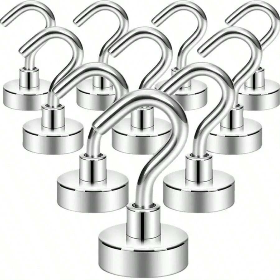 1个钕铁硼强力圆形金属磁性挂钩，磁性吸盘，无需钻孔