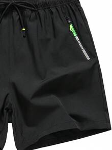 男士高性能运动短裤（1件装） - 弹性轻便，适合训练、跑步和运动 - 黑色 - 查看 5