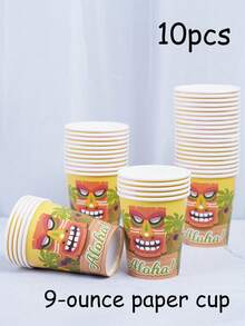 The Hawaii Themed Disposable Paper Tray Set Includes 9-Inch And 7-Inch Paper Cups And Napkins. Suitable For Various Occasions Such As Clubs, Parties, Picnics, Weddings, Family Banquets, And Party Supplies. Suitable For Kitchen And Dining Room Decoration, As Well As Party Decoration. This Is A Set Of Reception Paper Plates And Disposable Tableware. Weddings And Parties, Design. - Multicolor - View 12
