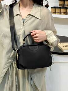 多层小布袋，女士斜挎包，时尚休闲尼龙轻便大容量女士单肩包，适合工作、通勤、日常出行、购物和约会 - 黑色 - 查看 6