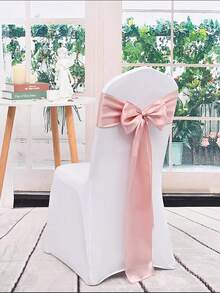 10pcs Rose Gold Satin Bow Chair Back Decor, Satin Bow Chair Decoration, Suitable For Home, Kitchen, Reception, Restaurant, Events, Parties, Hotel Decoration - Rose Gold - View 10