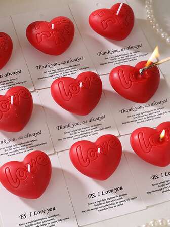 1 st kreativt doftljus med kärleksbrev, alla hjärtans dag-ljus, hjärtformat ljus, för heminredning, vardagsrum, sovrum, bordsskiva, utomhus, helgdag, fest, bröllop, presenter, present till henne, rumsinredning, ljus, doftljus, heminredning