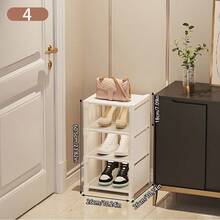 单排鞋架，金属管和无纺布材质，需自行组装，节省空间，防尘，适用于家庭/办公室 - 彩色 - 查看 12