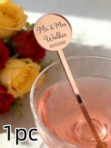 1/10/20pcs Personalised Round Drink Stirrers Acrylic Stir Sticks Wedding Decorations Custom Cocktail Swizzle Sticks Bar Drinks Mixing Bachelorette Party Cocktail Stirrer Swizzle Decorations 1pc Anti-Mold, Drink Stirrers, Personalised Stirrers, Cocktail Stick, Personalised Drink Swivel, Reusable Exquisite, Stylish, Fashionable, Vintage, Contracted Custom - Multicolor - View 13