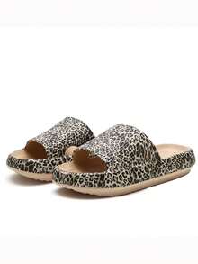 Women's EVA Soft Bottom Slip-On Slippers, Leopard Print Pattern Accent, Novel & Unique, Non-Slip & Durable, Suitable For Spring/Summer - Leopard - View 1