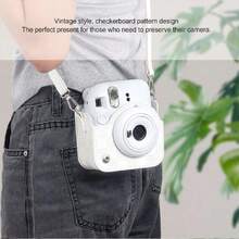 Funda para Mini 12 Cámara, de Piel Sintética, Estilo Vintage, con Cubierta Superior Extraíble y Correa de Hombro Ajustable para Cámara Instantánea Mini 12,36981428 - Blanco - Ver 5