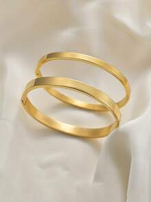 1 chiếc vòng tay bằng thép không gỉ, đánh bóng, kiểu dáng thời trang, đa năng, bề mặt như gương, phù hợp cho nữ, đeo hàng ngày. - vòng đeo tay - Xem 4