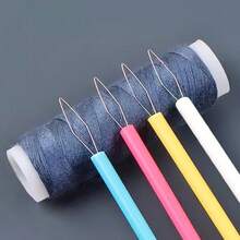 Colorful Plastic Needle Threader - Cylindrical Set, DIY Sewing Accessories, Easy Threading Tool, Beading Needle Assistant, Elderly-Friendly Needle Threader, Random Color, Mother's Day, Wedding Season, Graduation Season, Gift For Family And Friends, Needle Threader Helper For Elderly, Sewing Machine Needle Threader - Multicolor - View 4